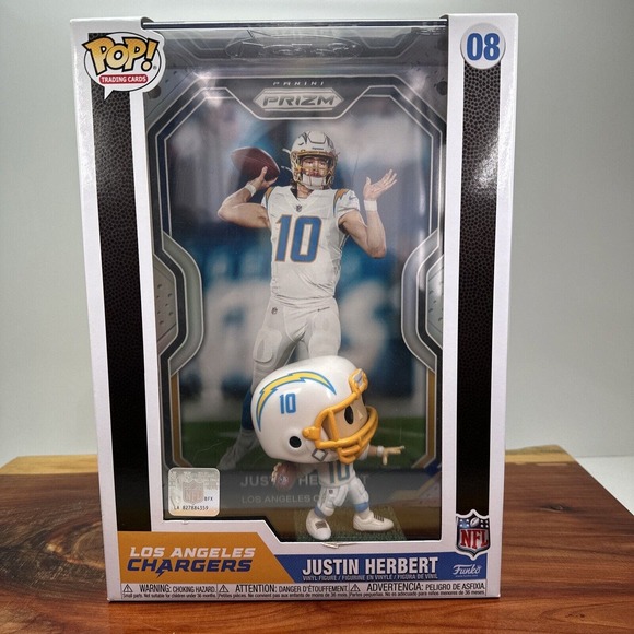 🔥Justin Herbert Funko Pop Figure + Trading Card 08 Panini Exclusive Gold‎ Prizm - Picture 1 of 5